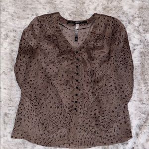 Kensie- Leopard Sheer Top